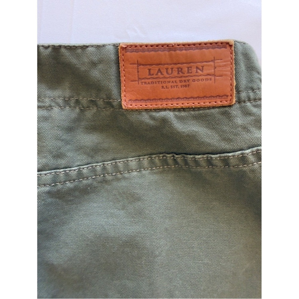 Lauren Ralph Lauren Women's Olive Green Button Front Cotton Mini Skirt Size 10 - Picture 7 of 11